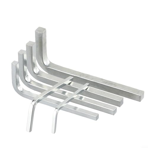 Drhomeam L-förmiger Vierkantschlüssel, Chrom-Vanadium-Stahl, Vierkantschlüssel-Set, Vierkantschraubendreher, Schlüssel-Set für Taschenlochschrauben, 3–8 mm, 6 Stück von Drhomeam