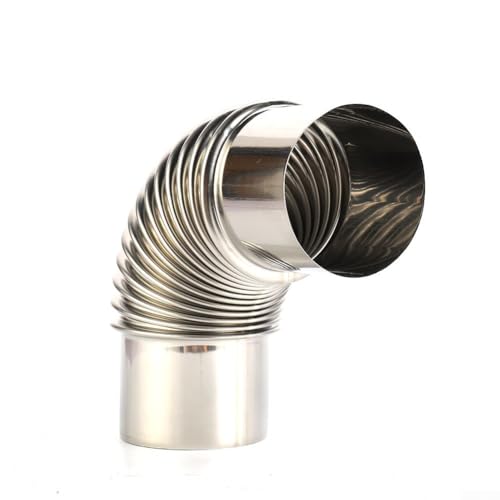Edelstahl-Ofenrohr, 90 Grad, Ofenrohrverlängerung, Outdoor, Camping, Holzöfen, Rohr-Kits, 60/70/80 mm (70 mm) von Drhomeam