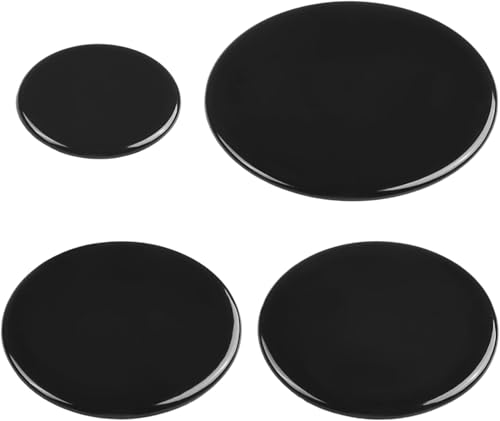 Gasherd-Brenner-Abdeckungen, 4 Stück, Herdhut-Set, 55 mm/75 mm/100 mm, Gasherd-Brennerkappe für Sabaf-Gasherd, Zubehör (flach) von Drhomeam