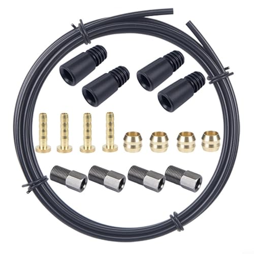 Hydraulisches Bremsenreparatur-Set für Fahrräder, 2 5 m Rohr-Set mit 4 Oliven, Ölnadeln und Gummi für schnelle Reparaturen (A) von Drhomeam