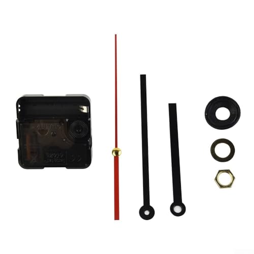 Langer Schaft, leises Quarzuhrwerk, Ersatzteil, Uhrmotor-Uhrwerk, Reparaturteil, Schaftlänge 20 mm (rot + schwarz) von Drhomeam