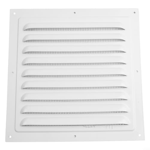 Lüftungsgitter-Abdeckung, Aluminium, weiß, Lüftungsgitter-Abdeckung für Decke und Wand, quadratisches Netz-Lüftungsgitter für Innen- und Außenbereich (200 x 200 mm) von Drhomeam