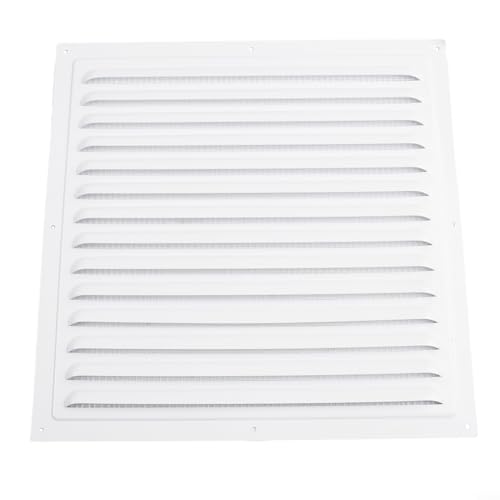 Lüftungsgitter-Abdeckung, Aluminium, weiß, Lüftungsgitter-Abdeckung für Decke und Wand, quadratisches Netz-Lüftungsgitter für Innen- und Außenbereich (300 x 300 mm) von Drhomeam