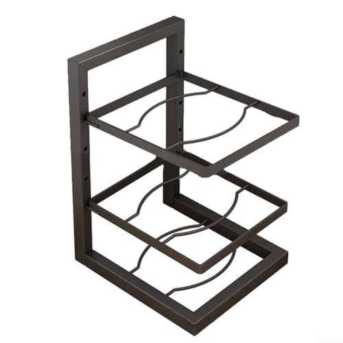 Robuster Topf- und Pfannen-Organizer aus Edelstahl für eine organisierte Küche mit verstellbarem Etagen-Design (B) von Drhomeam