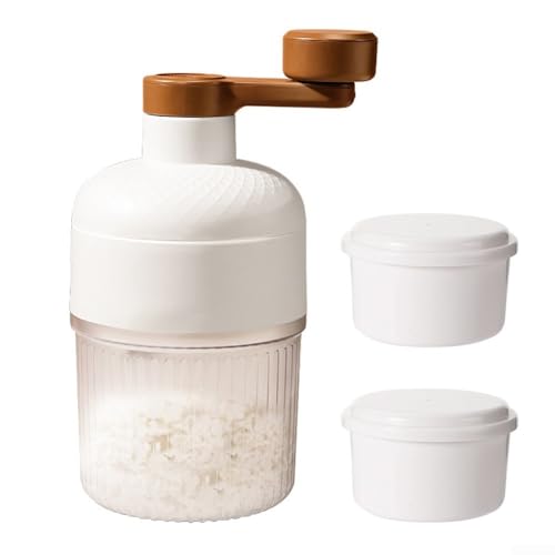 Tragbarer Eiszerkleinerer zur Herstellung von rasierten Eis-Leckereien, inklusive zwei Eiswürfelformen (Ice Crusher+Eiswürfelschale) von Drhomeam