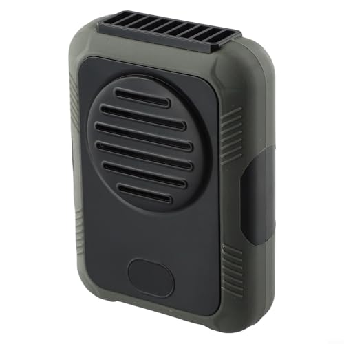 Tragbarer Ventilator mit Gürtelclip, 6000 mAh, tragbarer Gürtelventilator für Outdoor-Sport-Fan, freihändiger tragbarer Halskettenventilator (grün (DQ223)) von Drhomeam