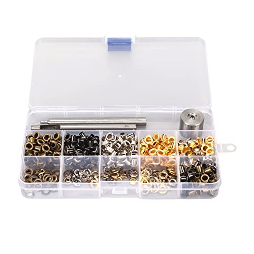 DriKou 4mm Grommet Eyelet Kit, 4 Colors 280 Sets Grommets Eyelets with 3 Pieces Install Tool Kit Metal Eyelet Kit for Repairing von DriKou