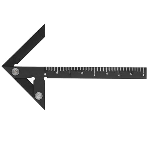 DriKou Center Scribe Line Circle Marker, 45 90 Grad Winkel Finder Imperial Aluminiumlegierung Holzbearbeitung Messwerkzeug Schwarz für Holzbearbeitung und Metallbearbeitungsprojekte von DriKou
