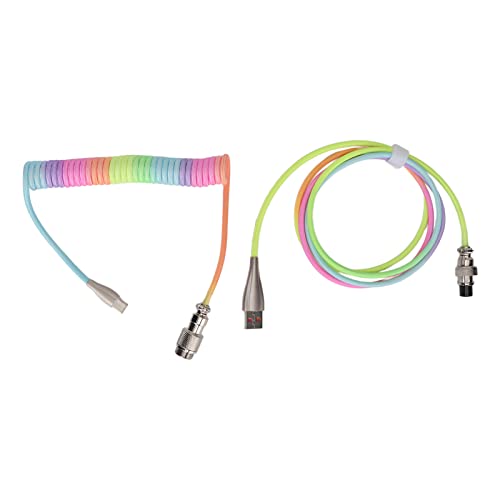 DriKou Gaming -Tastaturkabel -Gradientenfarbe RGB Luminous benutzerdefinierte mechanische Tastatur einverrückter USB -C -gewickelter Federkabel (Type 1) von DriKou