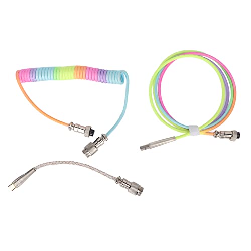 DriKou Gaming -Tastaturkabel -Gradientenfarbe RGB Luminous benutzerdefinierte mechanische Tastatur einverrückter USB -C -gewickelter Federkabel (Type 3) von DriKou