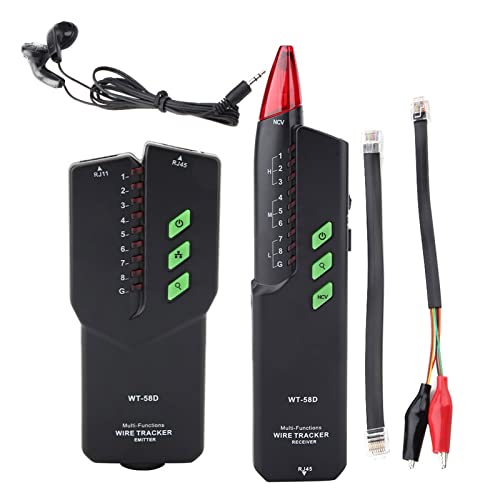 DriKou Wire Tracker, WT-58D Handheld Network Cable Tester Line Finder Telephone Wire Detector Tracker Tool for Telephone, Network Wire, Power Cable von DriKou