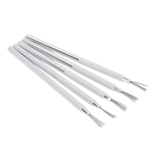 Drikou 5 PCs Tonnadelwerkzeuge, silberweißes Aluminium -Griff -Ton -Töpferwaren -Model -Model -Tools zum Dekorieren von Zuckergusskekuiten von DriKou