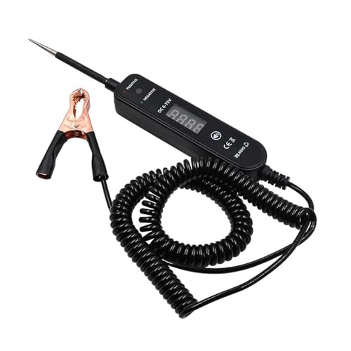 Drikou Automotive Circuit Tester, Stromkreis-Sondenprüfer 6-75V DC, LED-Digitalanzeige Auto Elektrische Testlicht mit Spannungserkennung für Autowagen Motorradfahrzeuge Mainten (Black) von DriKou