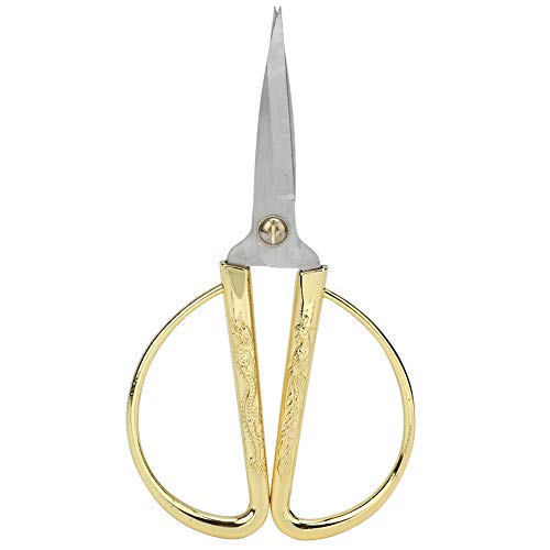 Stainless Steel Beautiful Chinese Dragon Phoenix Pattern Handle Household Scissors Convenient Use for Sewing Crafting (4#5 inch (card insertion and bubble packaging)) von DriKou