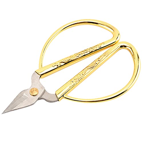 Stainless Steel Beautiful Chinese Dragon Phoenix Pattern Handle Household Scissors Convenient Use for Sewing Crafting (5#4.8 inch (card insertion and bubble packaging)) von DriKou