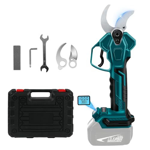 Akku Astschere Kompatibel mit Makita 18 v (No Batterie), Max Öffnung 65 mm, 40 mm Schnittdurchmesser, LCD Display Elektrische Gartenschere Wiederaufladbare Baumschere für Baumzweige, Blumen von DriSubt