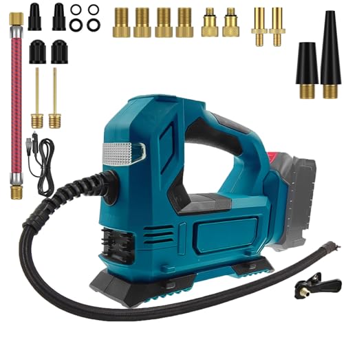 Akku Kompressor Für Makita 18v, With Auto-Zigarettenanzünder-Stecker,160PSI Elektrische Luftpumpe Autokompressor, LED Digitaler Druckanzeige,Ideal Für Für Fahrrad/Auto/Ball von DriSubt