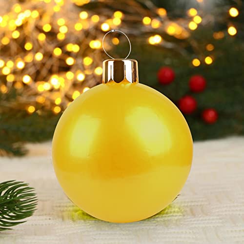 Aufblasbarer Weihnachtsball, 45 cm Weihnachtskugel Ornamente, PVC Weihnachtsdekoration Ball übergroße Weihnachtskugel für Indoor Garten Yard Feiertagsfeiern Dekorationen(Gold) von DriSubt