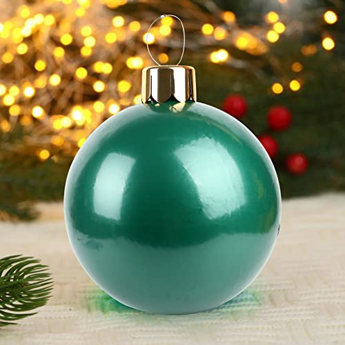 Aufblasbarer Weihnachtsball, 65 cm Weihnachtskugel Ornamente, PVC Weihnachtsdekoration Ball übergroße Weihnachtskugel für Indoor Garten Yard Feiertagsfeiern Dekorationen(Grün) von DriSubt