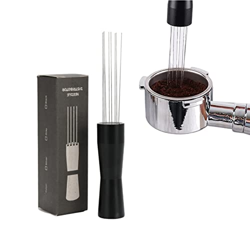 DriSubt Nadel Kaffee Tamper, Espresso Nadel, Espresso verteiler Nadel, Kaffee Nadel verteiler, Espresso Rührerkzeug, Edelstahl 304 (Black) von DriSubt