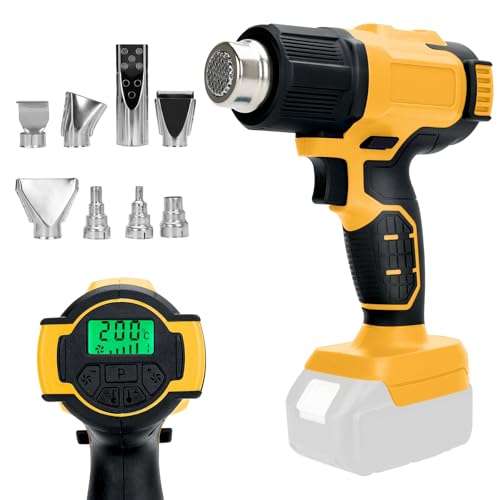 Heißluftpistole kompatibel mit Makita 18V Batterien (Not Included), Einstellbare Temperatur Windgeschwindigkeit, Max 550°C, LCD Display, zum Schweißen, Trocknen, Heimwerken, Farbe, Abisolieren (DW) von DriSubt