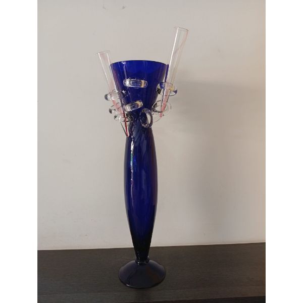 Blaue Glasvase aus mundgeblasenem Glas Amarillide von Borek Sipek, Driade von Driade