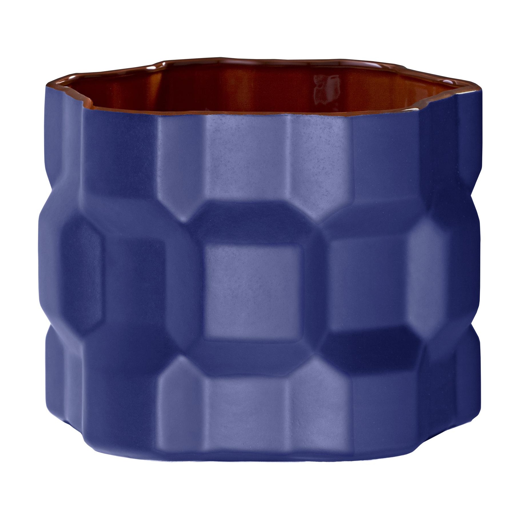 Driade - Gear Vase 20cm - blau/matt/Innenseite rot/H 20cm/Ø 25cm von Driade