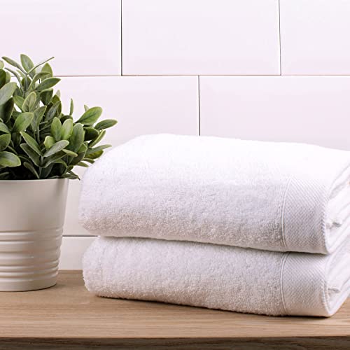 Drift Home - Abode Eco – 80% BCI-Baumwolle, 20% recyceltes Polyester-Handtuch (2er-Pack) – Bettgröße 50 x 90 cm, Weiß von Drift Home