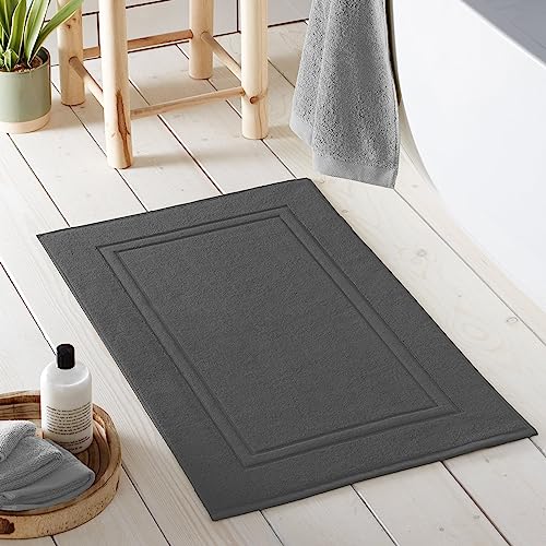 Drift Home - Abode Eco Badematte, 80% BCI-Baumwolle, 20% recyceltes Polyester, 50 x 80 cm, Anthrazit von Drift Home