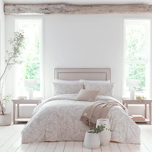 Drift Home - Joelle Bettwäsche-Set aus 52% recyceltem Polyester, 48% BCI-Baumwolle, Doppelbett-Größe in Natur von Drift Home