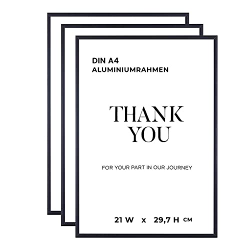 DriftElement DIN A4 Bilderrahmen [ Bundle-Angebot ], 21x30cm schwarzer Bilderrahmen, Zertifikatsrahmen für Wandmontage oder Tischaufsteller, 3er, 4er & 5er Set (Schwarz, 20) von DriftElement