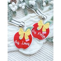 Personalisierte Lehrerin Ornament, Apfel Lehrer Geschenk, Retro Wertschätzung von DriftandLilac