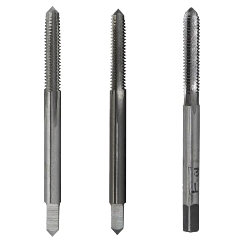 Drill America DWT Series Qualtech Handgewindebohrer-Set, aus Schnellarbeitsstahl, unbeschichtet (hell), rund, mit quadratischem Endschaft, Größe #12–24 (1 Stück) von Drill America