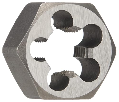 HSS-America DWT Carbon Stahl Sechskant Schneideisen (# 4–101,6–12,7 cm-8, M1,6 x Ring – M50 x 1,5, Standard und Linke Hand), unbeschichtet (hell) Finish, 4-40, 1 von Drill America