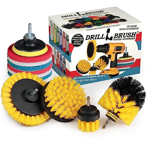 Drillbrush Rotary Brush Kit – Bohrbürste Scrub Pads – Dusche Scheuerbürsten für Akku-Bohrer – Fliesenreiniger Bohraufsatz kommerzielle Scheuerschwamm Reinigungsset – Allzweck-Badezimmer-Schrubber Drillbrush Rotary Brush Kit – Bohrbürste Scrub Pads – Dusche Scheuerbürsten für Akku-Bohrer – Fliesenreiniger Bohraufsatz kommerzielle Scheuerschwamm Reinigungsset – Allzweck-Badezimmer-Schrubber von Drillbrush