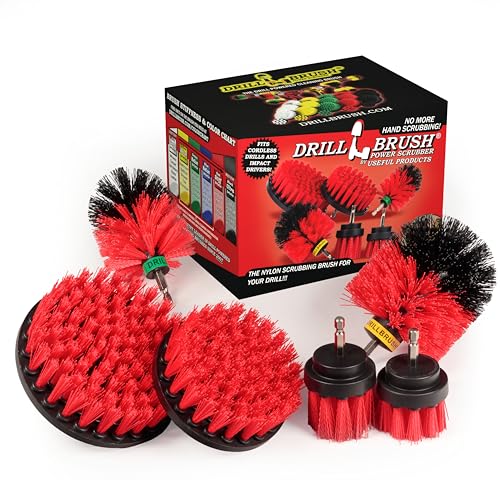 Reinigungszubehör - Bohren Brush - Das Ultimative Stiff Borste Reinigungsaufsatz Kit - Outdoor - Feuerstelle - Brunnen - Bürste - Garten - Terrasse - Fugenreiniger - Beton - Marmor - Grabsteine von Drillbrush