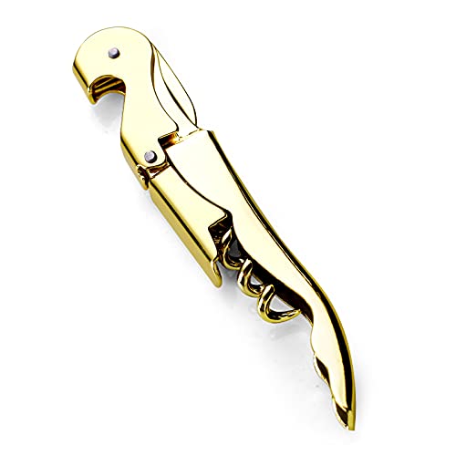 Drincarier Kellnermesser Professional Wine Openers, Upgraded Heavy Duty Edelstahl Wine Key,Classic All-in-one Corkschreck, Flaschenöffner und Foil Cutter (1Pack Gold) von Drincarier