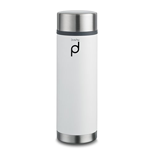 DrinkPod Pioneer Flasks Doppelwandige Isolierflasche aus 18/10 Edelstahl – Weiβ, 350ML, 0.35L, 0,35 L von DRINKPOD