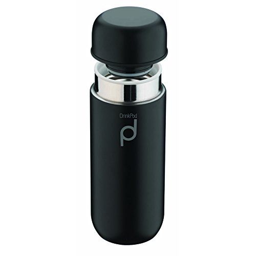 Pioneer DrinkPod Isolierflasche aus Edelstahl Doppelwandig Thermo-Lebensmittelbehälter 6 Stunden Heiß 24 Stunden Kühl Auslaufsicher BPA-Frei - Schwarz, 200ML von DRINKPOD