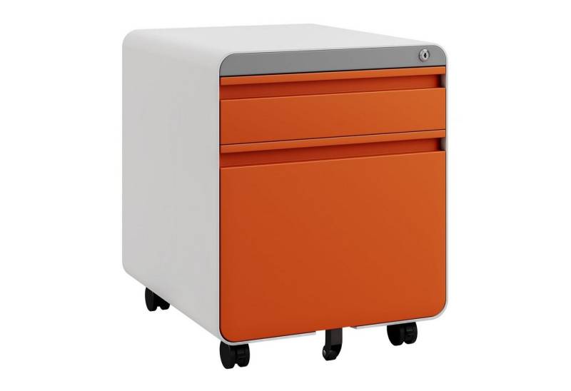 Dripex Aktenschrank Metall Rollcontainer Stahl Büroschrank mit 2 Schubladen von Dripex