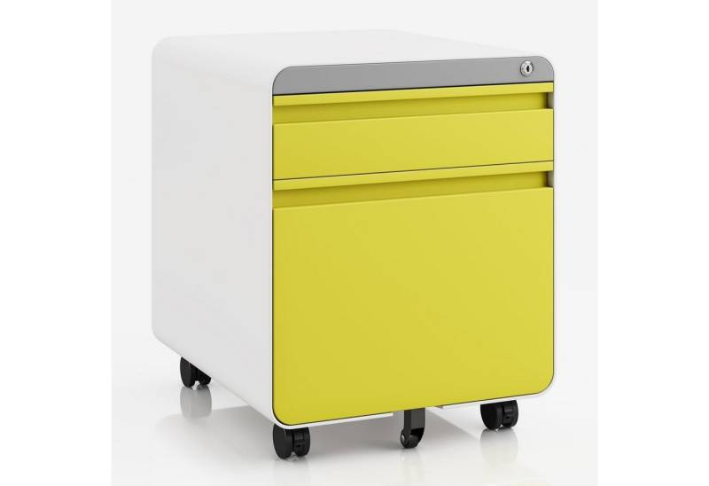 Dripex Aktenschrank Metall Rollcontainer Stahl Büroschrank mit 2/3 Schubladen von Dripex