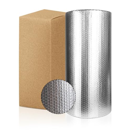 Dripex Aluminisierte Isolierfolie Dämmfolie Doppelte Alu-Luftpolsterfolie Dachisolierung 4-5mm Isolierungsfolie Wärmehaltung (0.6x10m - 6㎡) von Dripex
