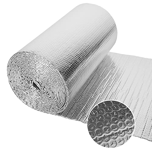 Dripex Aluminisierte Isolierfolie Dämmfolie Doppelte Alu-Luftpolsterfolie Dachisolierung 4-5mm Isolierungsfolie Wärmehaltung (1.0x10m - 10㎡) von Dripex