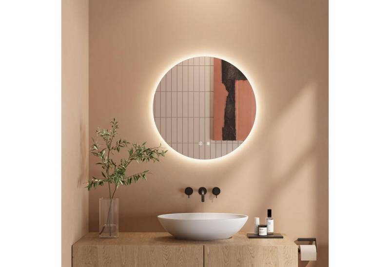 Dripex Badspiegel LED Wandspiegel Badezimmerspiegel mit Beleuchtung, Rund/Rechteckig/Asymmetrisch von Dripex