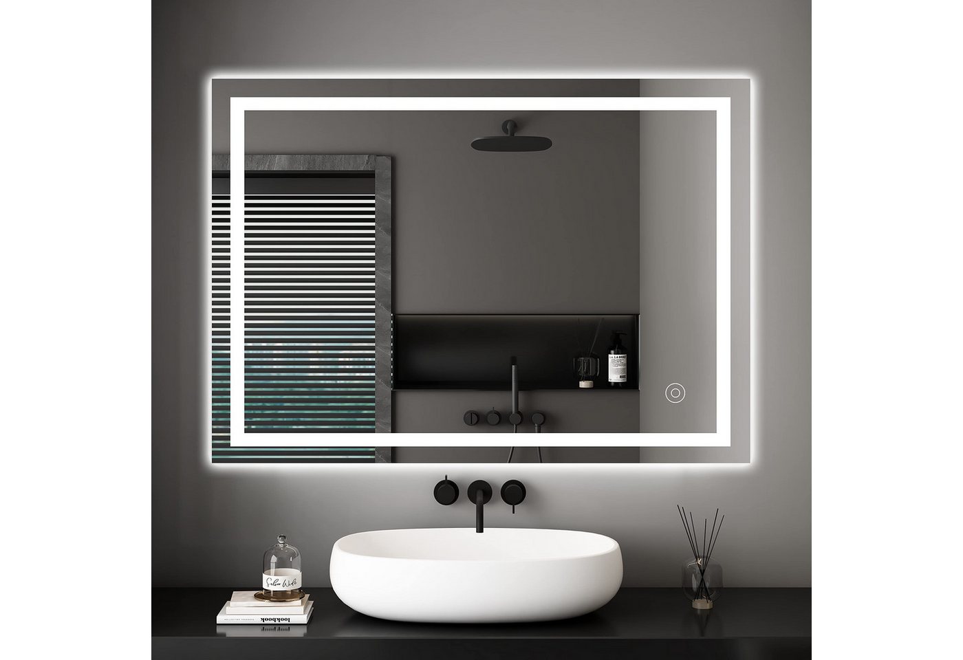 Dripex Badspiegel Badezimmerspiegel LED Wandspiegel mit Touch-Schalter, Beschlagfrei Kaltweiß 6400K Energiesparend Dripex Badspiegel Badezimmerspiegel LED Wandspiegel mit Touch-Schalter, Beschlagfrei Kaltweiß 6400K Energiesparend von Dripex