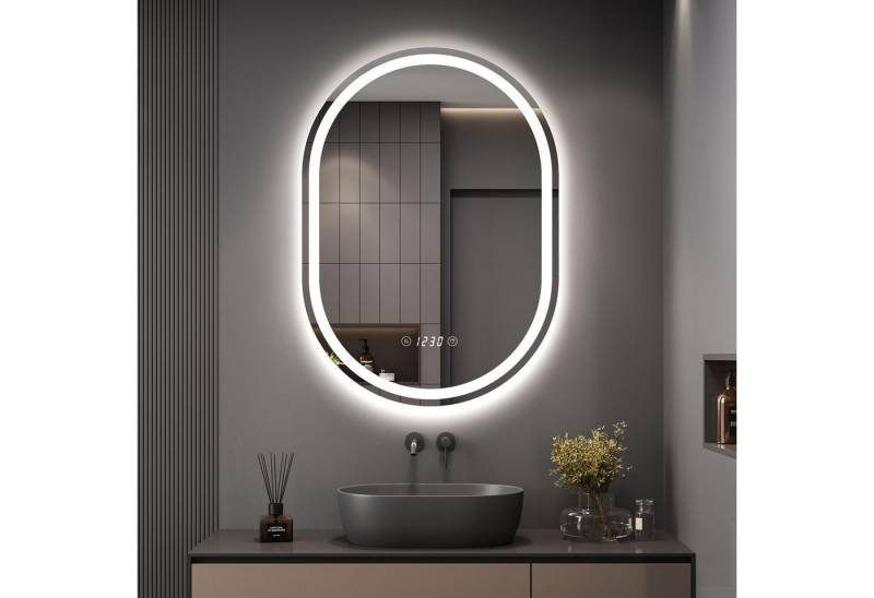 Dripex Badspiegel LED Oval Badezimmerspiegel mit Bluetooth-Lautsprecher / mit Uhr, Dimmbar, 3 Lichtfarbe Einstellbar, Beschlagfrei Dripex Badspiegel LED Oval Badezimmerspiegel mit Bluetooth-Lautsprecher / mit Uhr, Dimmbar, 3 Lichtfarbe Einstellbar, Beschlagfrei von Dripex