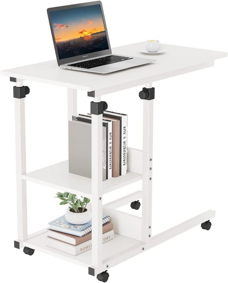 Dripex Beistelltisch Schreibtisch mit Rollen Laptoptisch Höhenverstellbar von Dripex