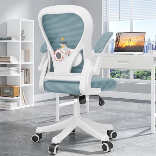 Dripex Bürostuhl, Schreibtischstuhl Office Chair mit klappbare Armlehnen, ergonomisch Arbeitsstuhl, Taillenfreundlich，Höhenverstellbar，Atmungsaktive Rückenlehne und Sitzkissen für Home Office Büro von Dripex