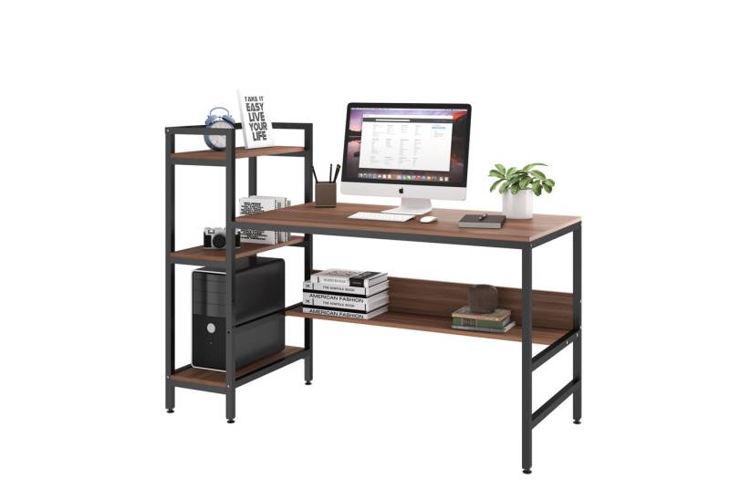 Dripex Schreibtisch mit Ablage Computertisch, PC-Tisch Bürotisch Officetisch, 60T x 136B x 111H cm von Dripex