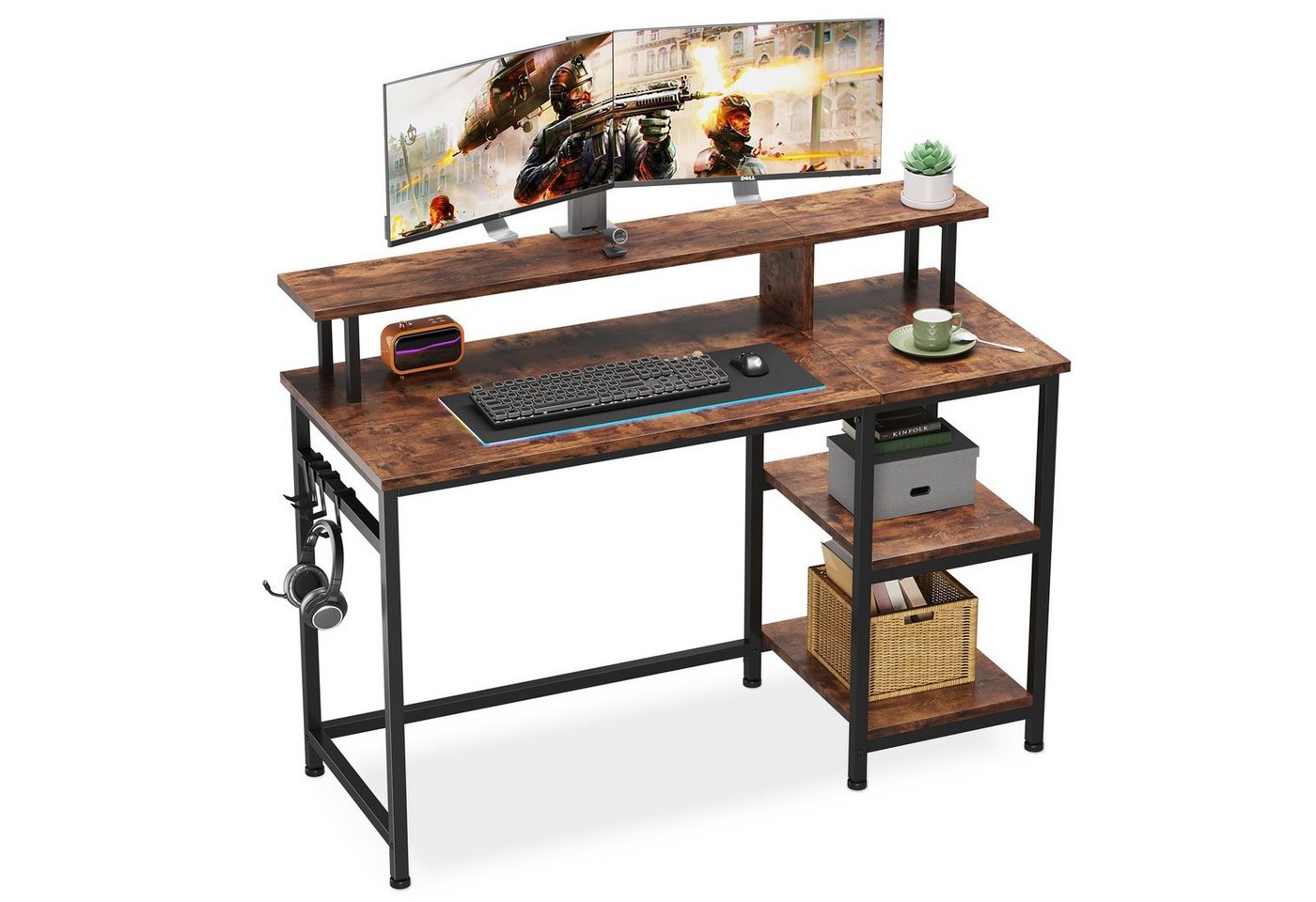 YOLEO Computertisch Schreibtisch Computertisch mit Monitorständer und Abnehmbarem Regal YOLEO Computertisch Schreibtisch Computertisch mit Monitorständer und Abnehmbarem Regal von YOLEO